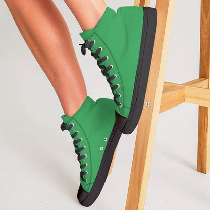 Medium Clear Green Women's High-Top Canvas Sneakers (G-CL-ME) - Woman CloseUp