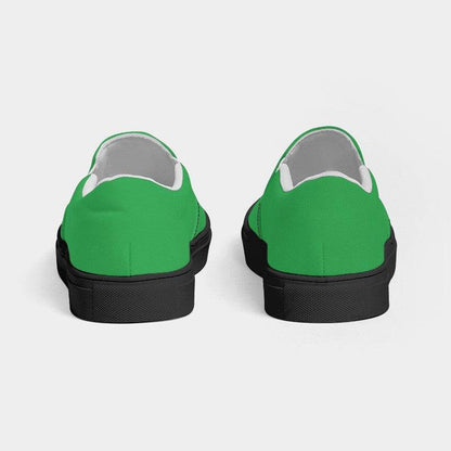 Medium Clear Green Women's Slip-On Canvas Sneakers (G-CL-ME) - Back