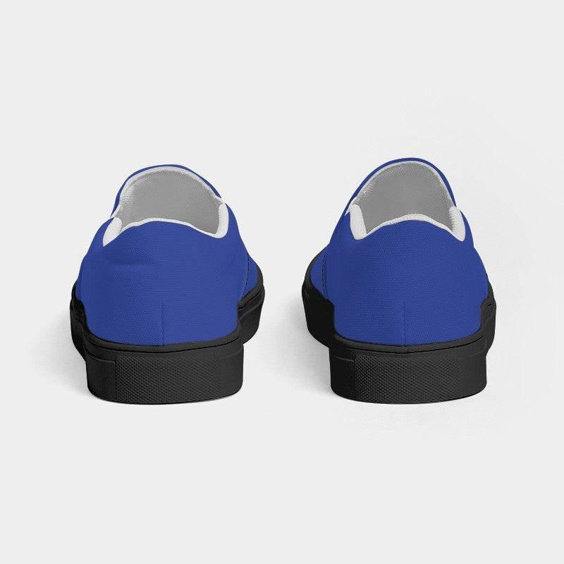 Medium Clear Indigo Men's Slip-On Canvas Sneakers (I-CL-ME) - Back
