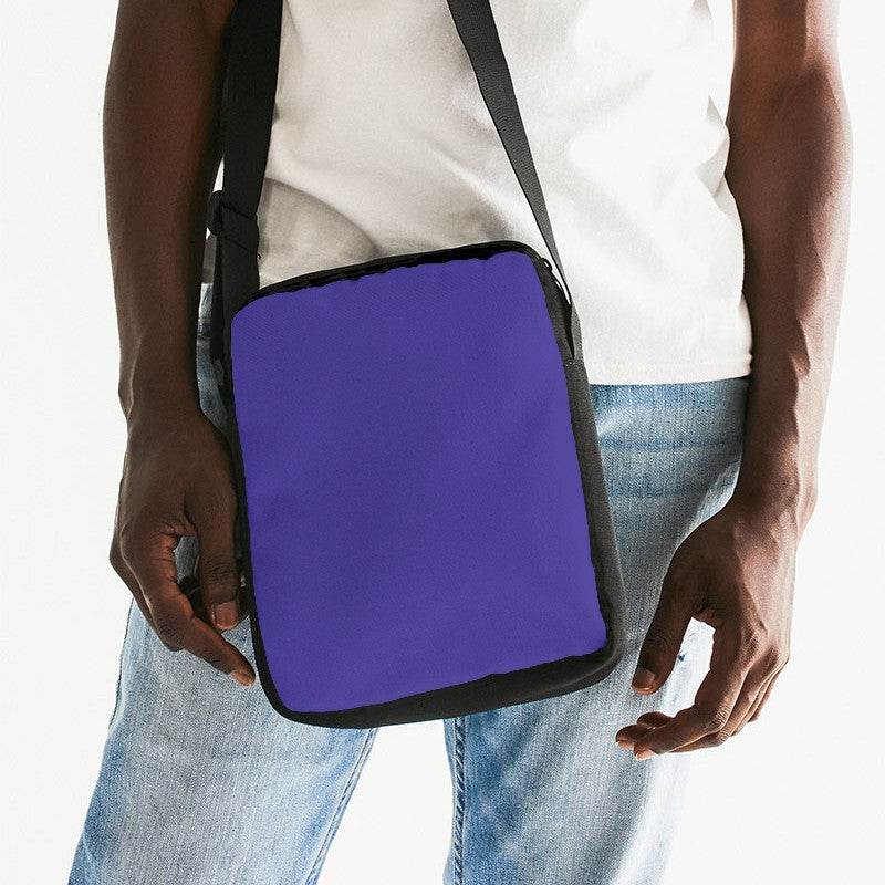 Medium Clear Indigo Messenger Pouch (PUI2-CL-ME) - Man Front CloseUp