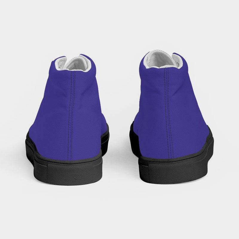 Medium Clear Indigo Women's High-Top Canvas Sneakers (PUI2-CL-ME) - Back