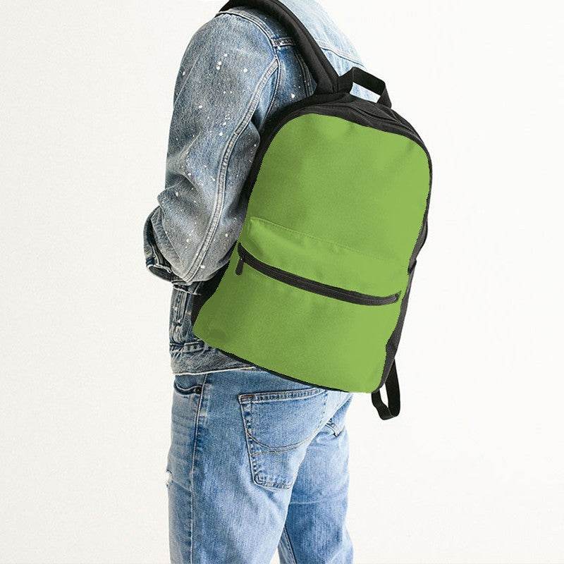 Medium Clear Lime Canvas Backpack (GL3-CL-ME) - Man Back CloseUp