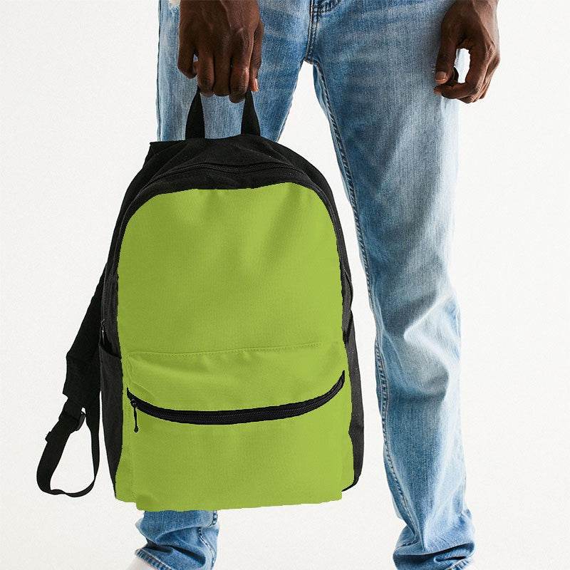 Medium Clear Lime Canvas Backpack (L-CL-ME) - Man Holding