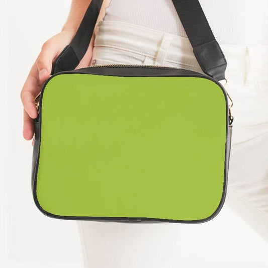 Medium Clear Lime Crossbody Bag (L-CL-ME) - Woman Front CloseUp