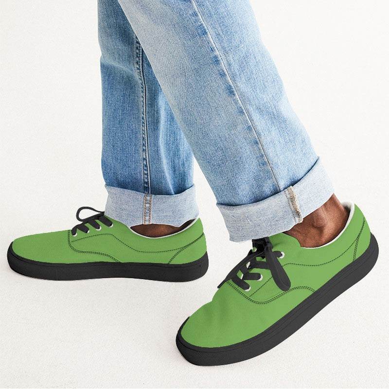 Medium Clear Lime Men's Canvas Sneakers (GL2-CL-ME) - Man CloseUp