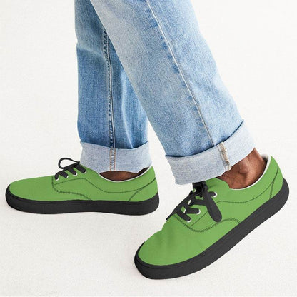 Medium Clear Lime Men's Canvas Sneakers (GL2-CL-ME) - Man CloseUp