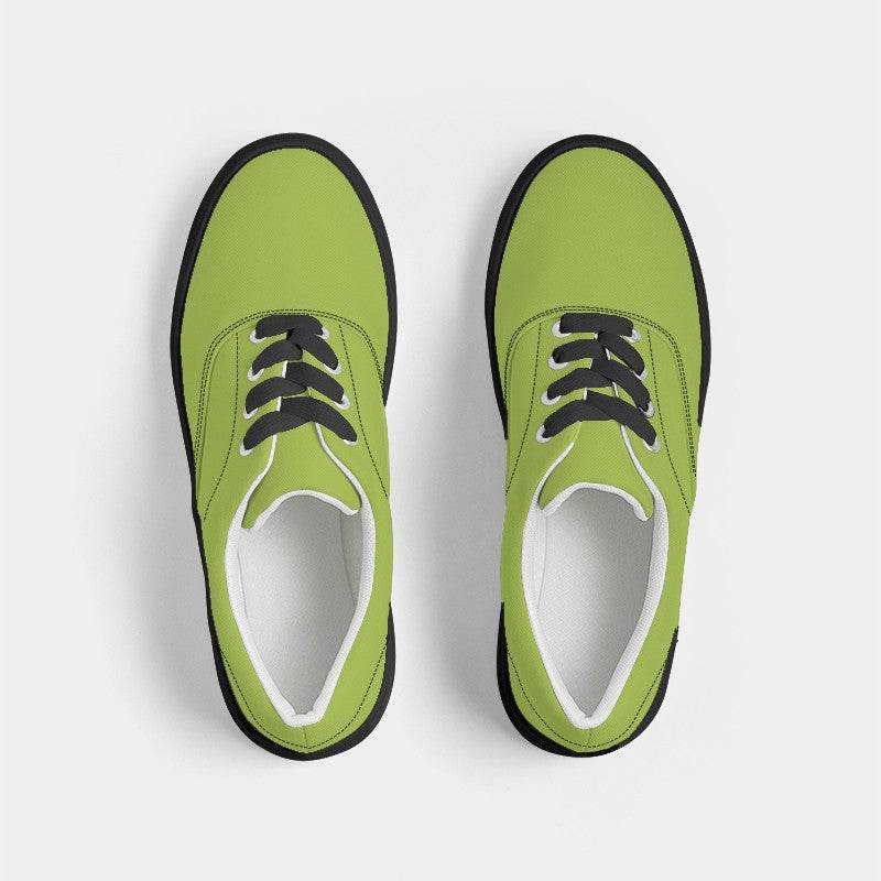 Medium Clear Lime Men's Canvas Sneakers (L-CL-ME) - Top