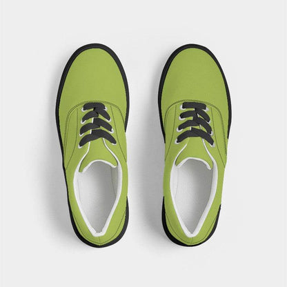 Medium Clear Lime Men's Canvas Sneakers (L-CL-ME) - Top