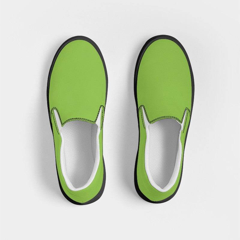 Medium Clear Lime Men's Slip-On Canvas Sneakers (GL3-CL-ME) - Top