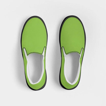 Medium Clear Lime Men's Slip-On Canvas Sneakers (GL3-CL-ME) - Top