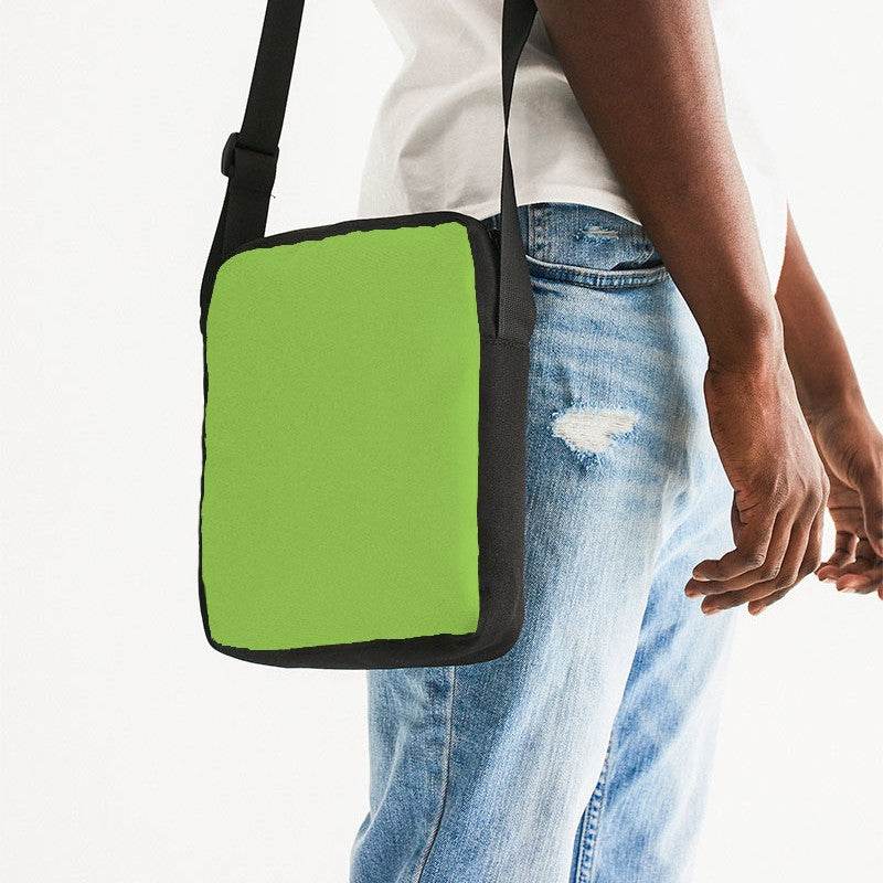 Medium Clear Lime Messenger Pouch (GL3-CL-ME) - Man Side CloseUp