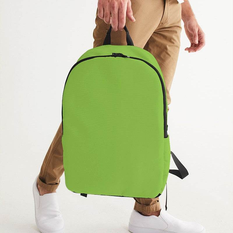 Medium Clear Lime Waterproof Backpack (GL3-CL-ME) - Man Holding CloseUp