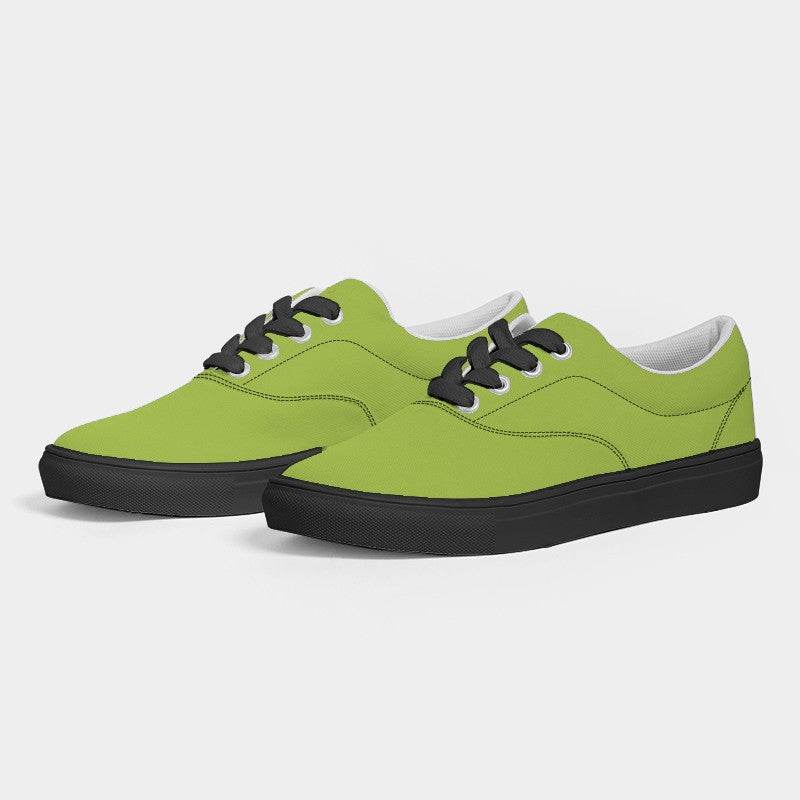 Medium Clear Lime Women's Canvas Sneakers (L-CL-ME) - Side 3
