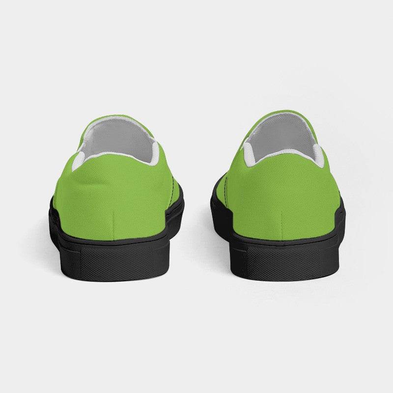 Medium Clear Lime Women's Slip-On Canvas Sneakers (GL3-CL-ME) - Back