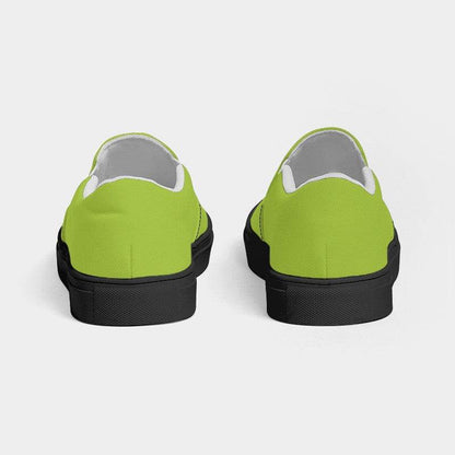 Medium Clear Lime Women's Slip-On Canvas Sneakers (L-CL-ME) - Back
