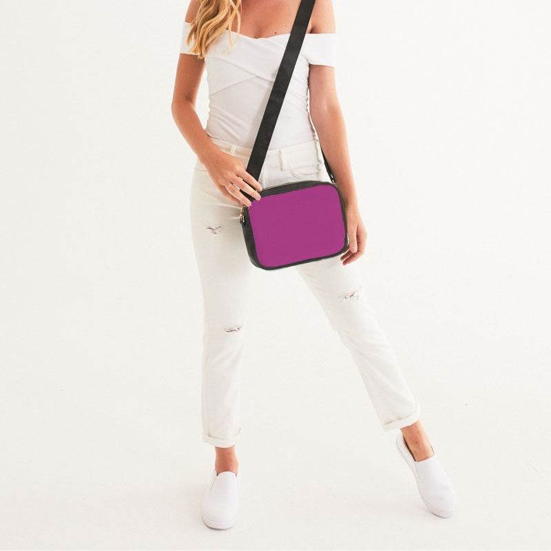 Medium Clear Magenta Crossbody Bag (PIM2-CL-ME) - Woman Front