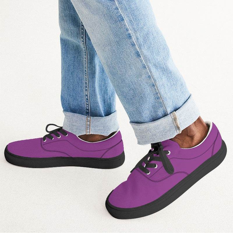 Medium Clear Magenta Men's Canvas Sneakers (M-CL-ME) - Man CloseUp
