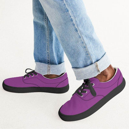 Medium Clear Magenta Men's Canvas Sneakers (M-CL-ME) - Man CloseUp