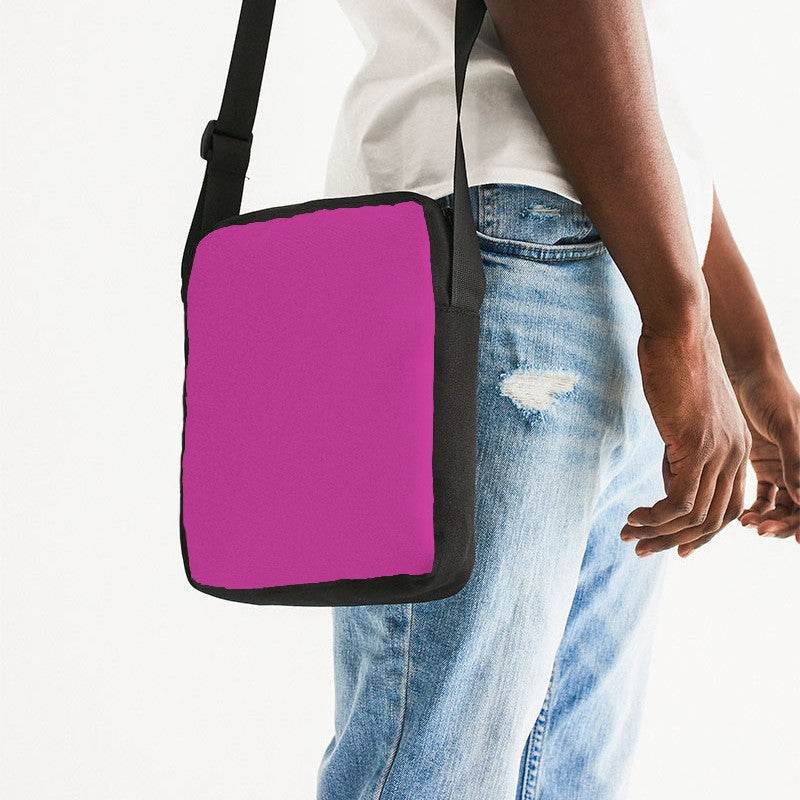 Medium Clear Magenta Messenger Pouch (PIM2-CL-ME) - Man Side CloseUp