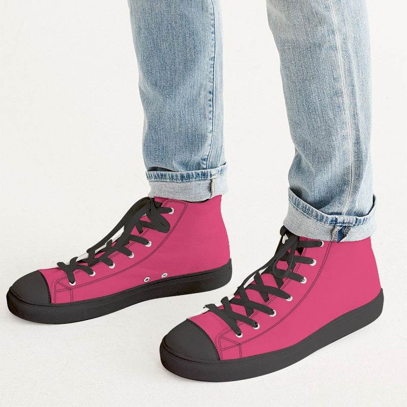 Medium Clear Pink Men's High-Top Canvas Sneakers (RPI3-CL-ME) - Man CloseUp