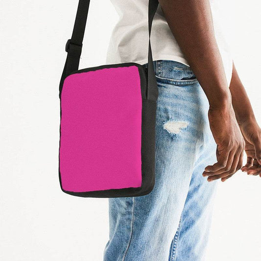 Medium Clear Pink Messenger Pouch (PIM1-CL-ME) - Man Side CloseUp