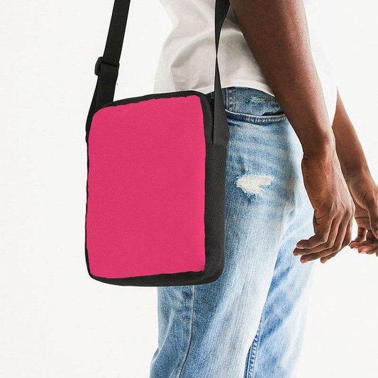Medium Clear Pink Messenger Pouch (RPI3-CL-ME) - Man Side CloseUp
