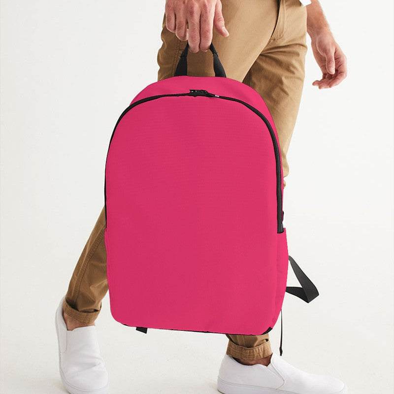 Medium Clear Pink Waterproof Backpack (RPI3-CL-ME) - Man Holding CloseUp