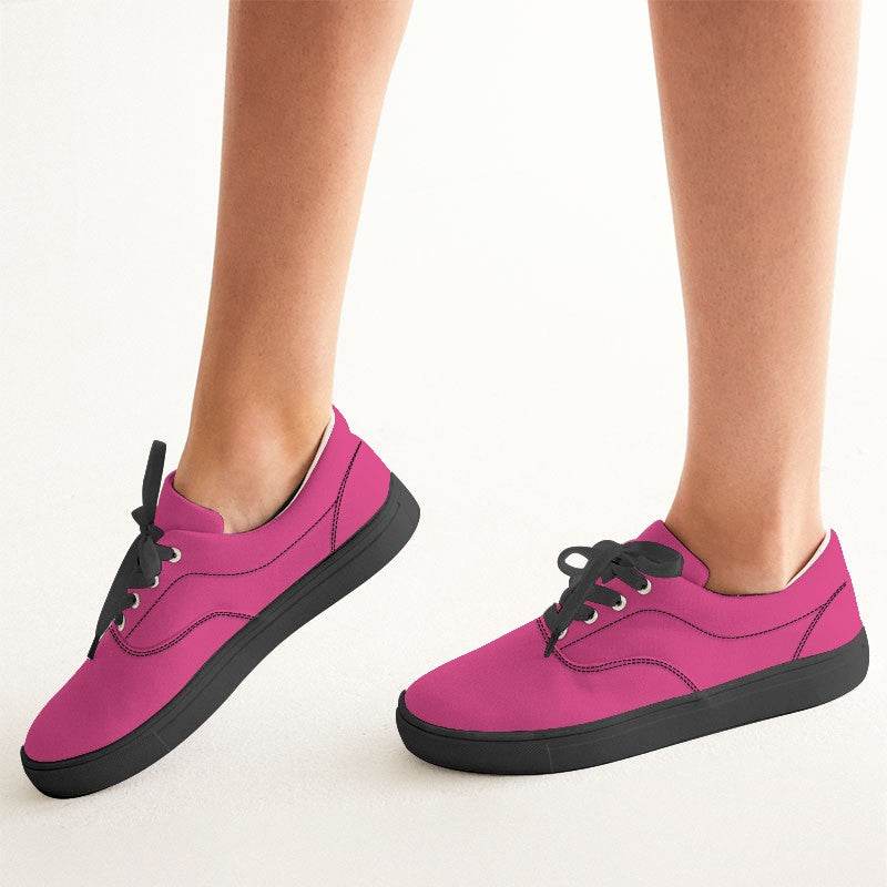 Medium Clear Pink Women's Canvas Sneakers (PI-CL-ME) - Woman CloseUp