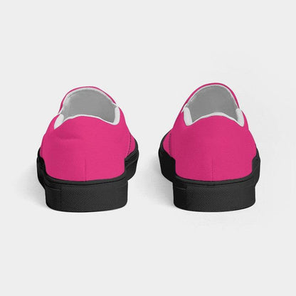 Medium Clear Pink Women's Slip-On Canvas Sneakers (PI-CL-ME) - Back