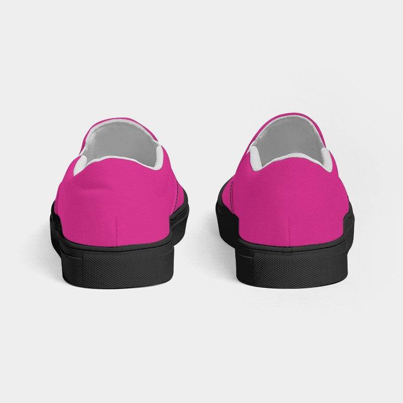 Medium Clear Pink Women's Slip-On Canvas Sneakers (PIM1-CL-ME) - Back