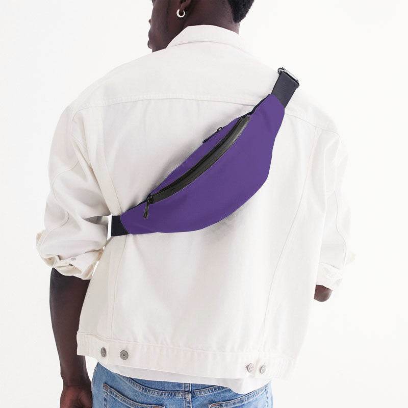 Medium Clear Purple Belt Bag (PU-CL-ME) - Man Back