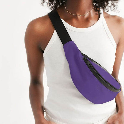 Medium Clear Purple Belt Bag (PU-CL-ME) - Woman Front CloseUp