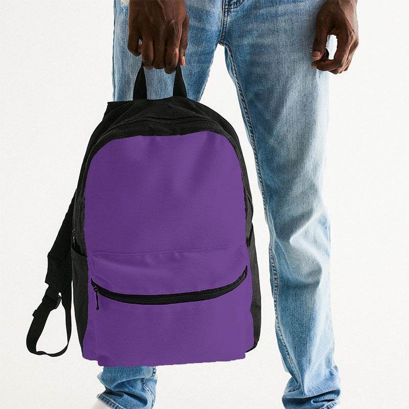Medium Clear Purple Canvas Backpack (MPU3-CL-ME) - Man Holding