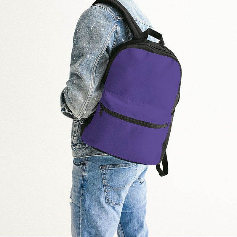 Medium Clear Purple Canvas Backpack (PUI1-CL-ME) - Man Back CloseUp
