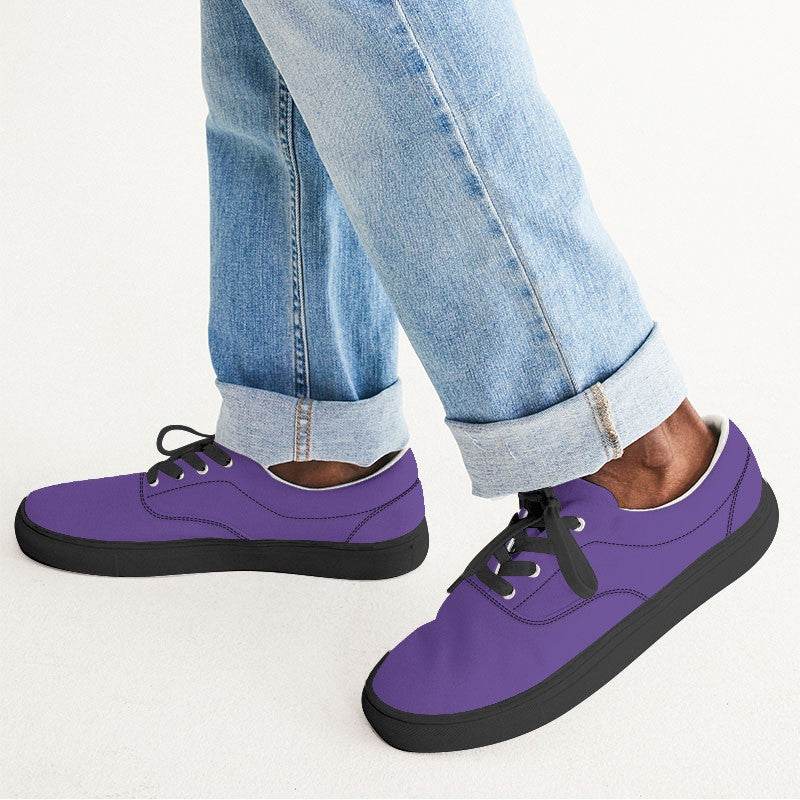 Medium Clear Purple Men's Canvas Sneakers (PU-CL-ME) - Man CloseUp