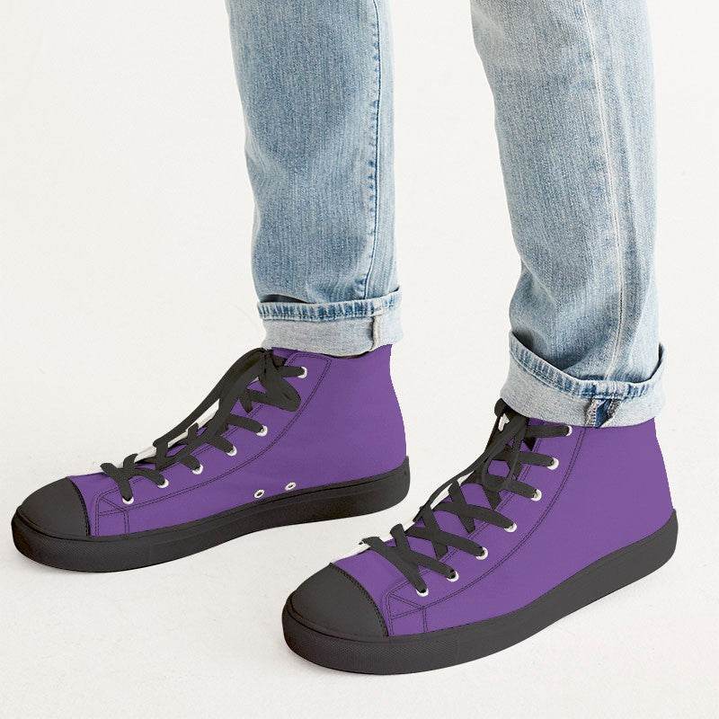 Medium Clear Purple Men's High-Top Canvas Sneakers (MPU3-CL-ME) - Man CloseUp