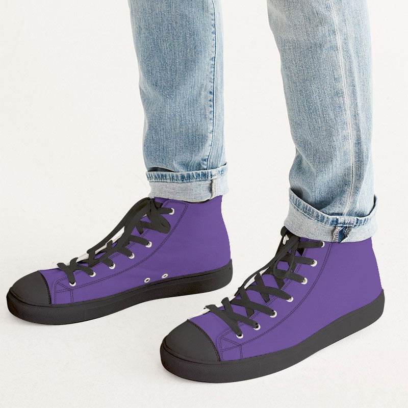 Medium Clear Purple Men's High-Top Canvas Sneakers (PU-CL-ME) - Man CloseUp