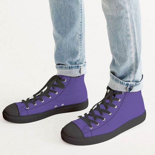 Medium Clear Purple Men's High-Top Canvas Sneakers (PUI1-CL-ME) - Man CloseUp