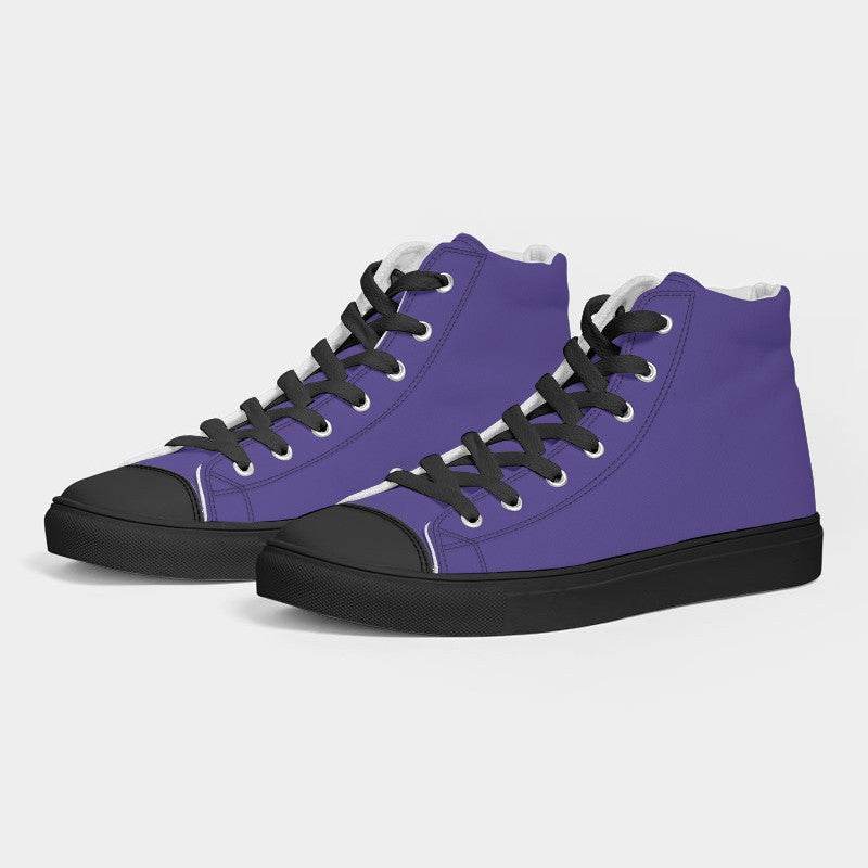 Medium Clear Purple Men's High-Top Canvas Sneakers (PUI1-CL-ME) - Side 3