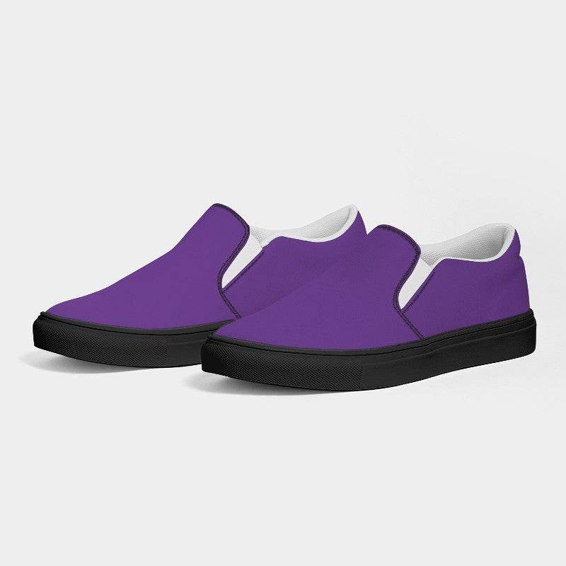 Medium Clear Purple Men's Slip-On Canvas Sneakers (MPU3-CL-ME) - Side 3
