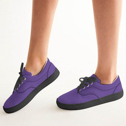 Medium Clear Purple Women's Canvas Sneakers (PU-CL-ME) - Woman CloseUp