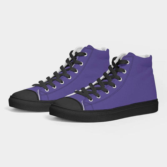 Medium Clear Purple Women's High-Top Canvas Sneakers (PUI1-CL-ME) - Side 3
