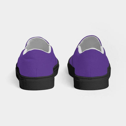 Medium Clear Purple Women's Slip-On Canvas Sneakers (PU-CL-ME) - Back