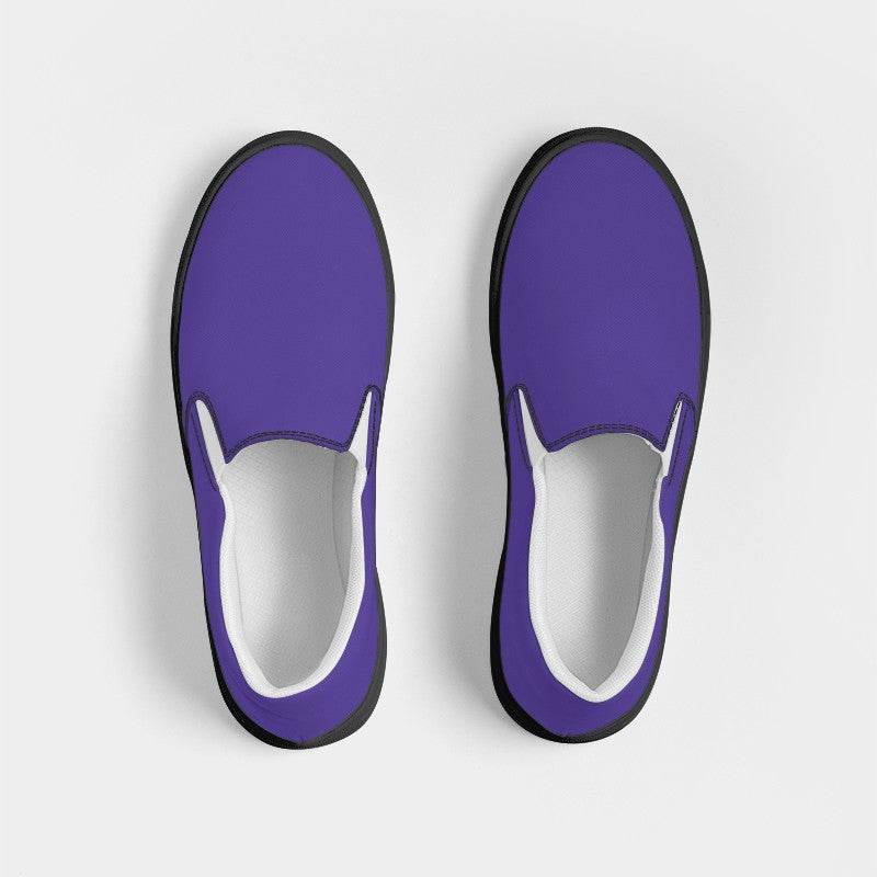 Medium Clear Purple Women's Slip-On Canvas Sneakers (PUI1-CL-ME) - Top