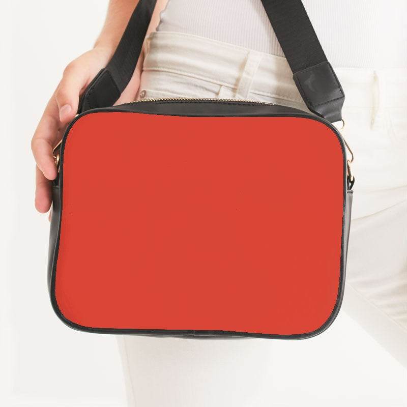 Medium Clear Red Crossbody Bag (R-CL-ME) - Woman Front CloseUp