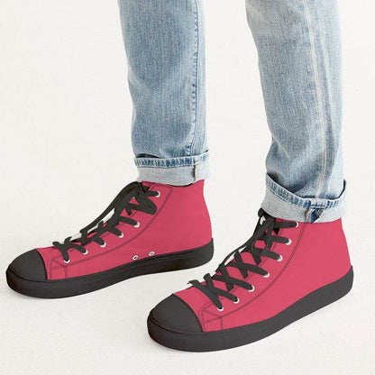 Medium Clear Red Men's High-Top Canvas Sneakers (RPI2-CL-ME) - Man CloseUp