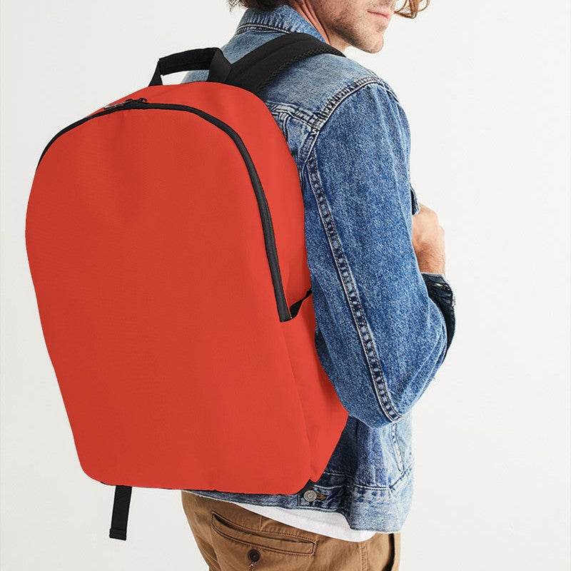 Medium Clear Red Waterproof Backpack (R-CL-ME) - Man CloseUp