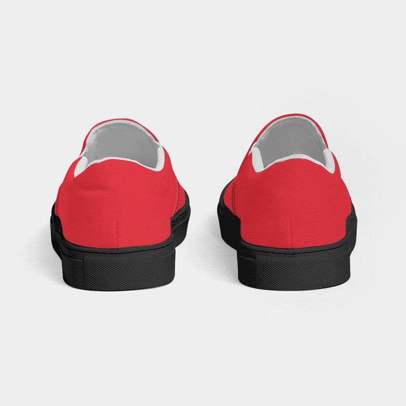 Medium Clear Red Women's Slip-On Canvas Sneakers (RPI1-CL-ME) - Back