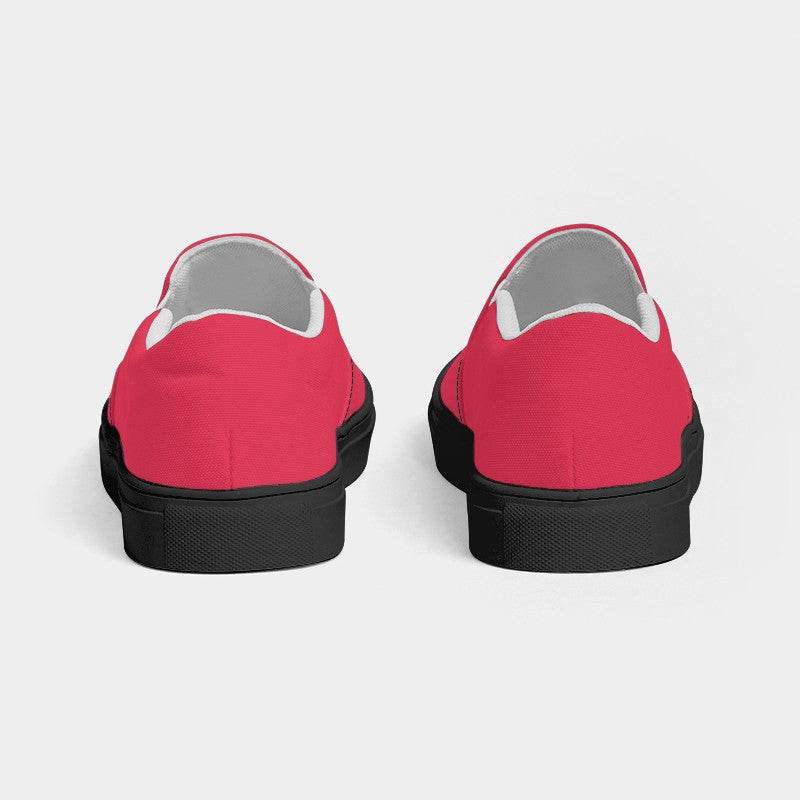 Medium Clear Red Women's Slip-On Canvas Sneakers (RPI2-CL-ME) - Back