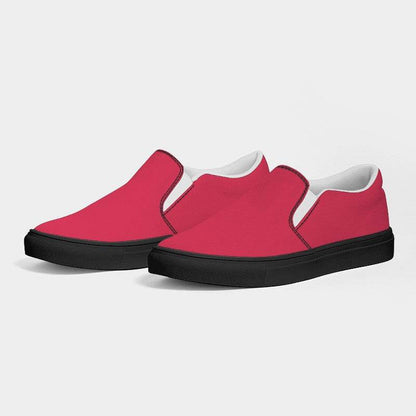 Medium Clear Red Women's Slip-On Canvas Sneakers (RPI2-CL-ME) - Side 3